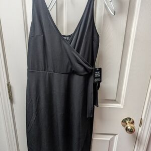 Express Black Midi Wrap Dress